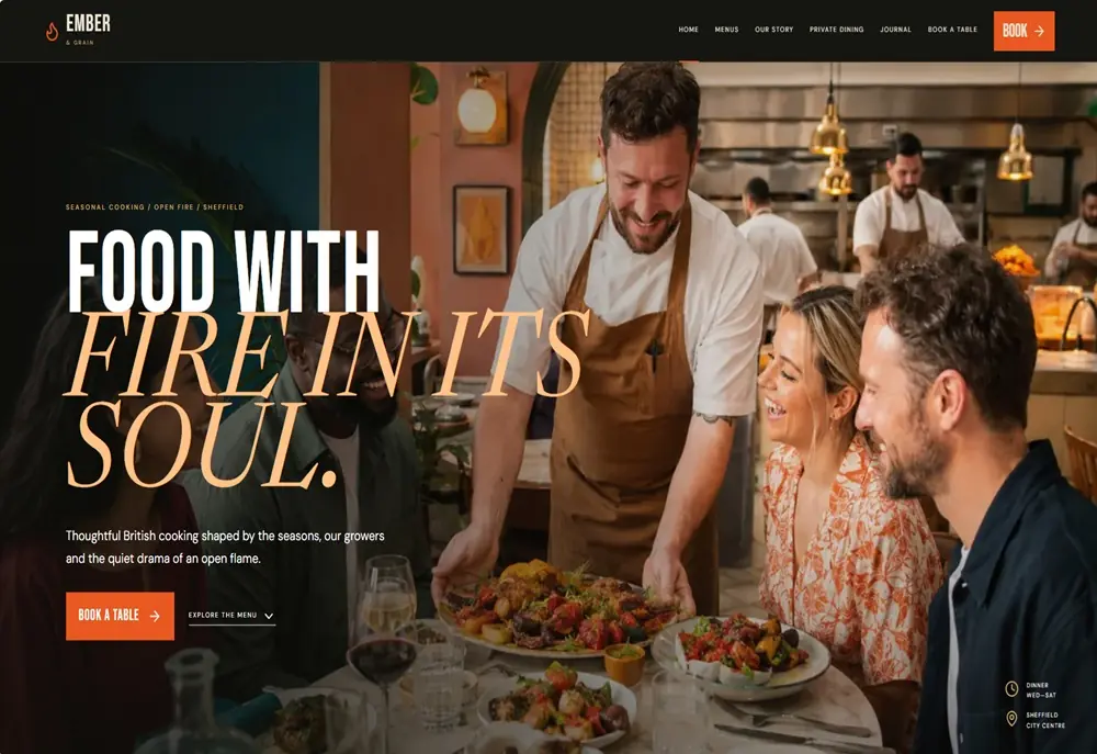 Ember & Grain website screenshot