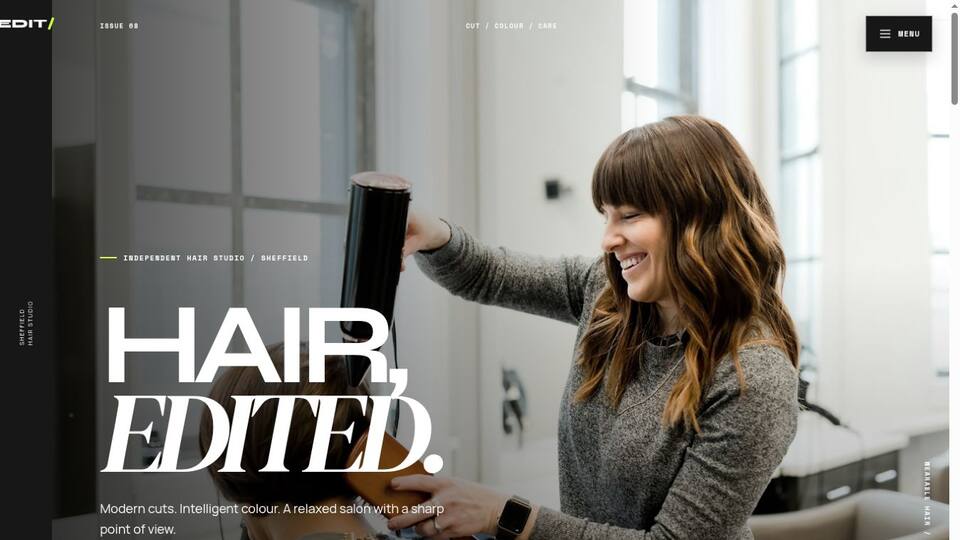 EDIT Hair Studio website screenshot